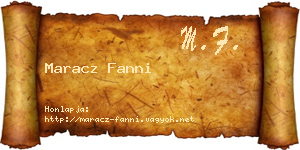 Maracz Fanni névjegykártya